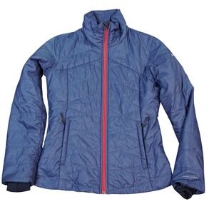 Columbia Women Morning Light Jacket XS Blue red Contrast Omni-Heat Insulated Zip
